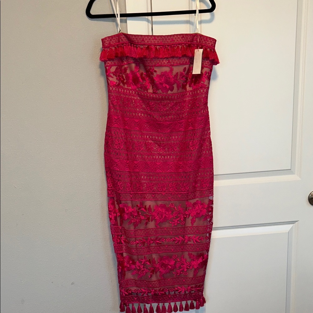 Tadashi Shoji  Pink Lace Dress sleeveless dress sz.12